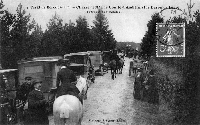 Trois équipages (Champchevrier, Rallyes Bercé et Sapinette) en forêt de Bercé - Don de M. P. Mauranges à la Société de Vènerie - 3